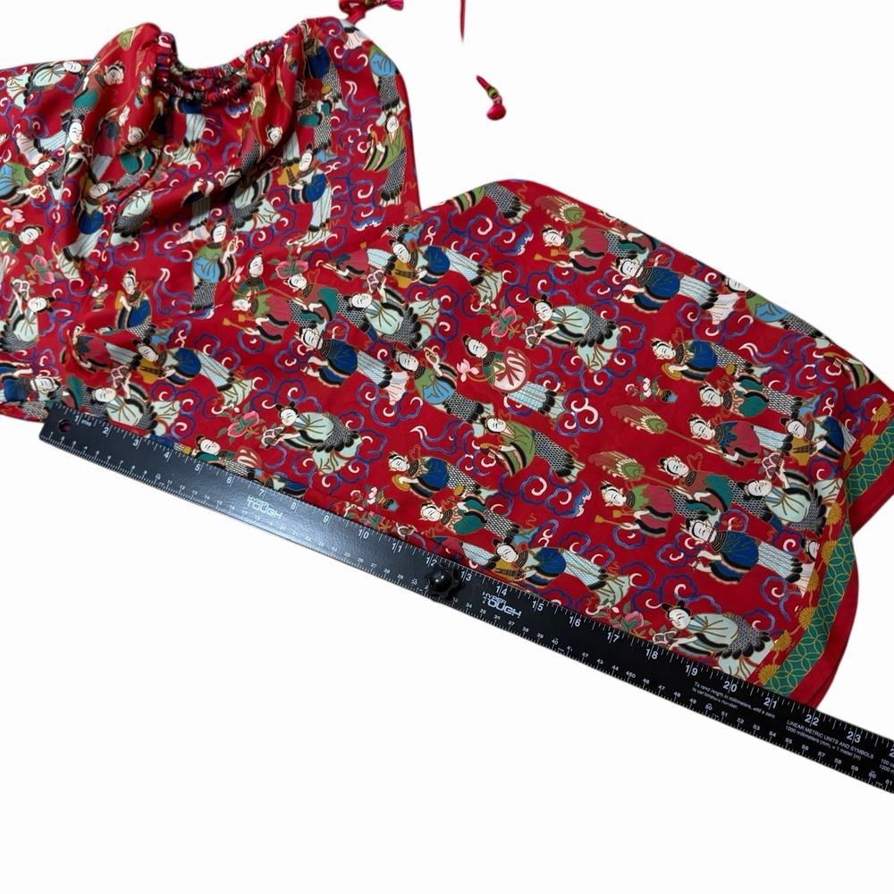 Josie Natori Geisha Tea Garden Crop Pant 22'' inseam Pajama Red Sz M (approx) - Picture 6 of 10